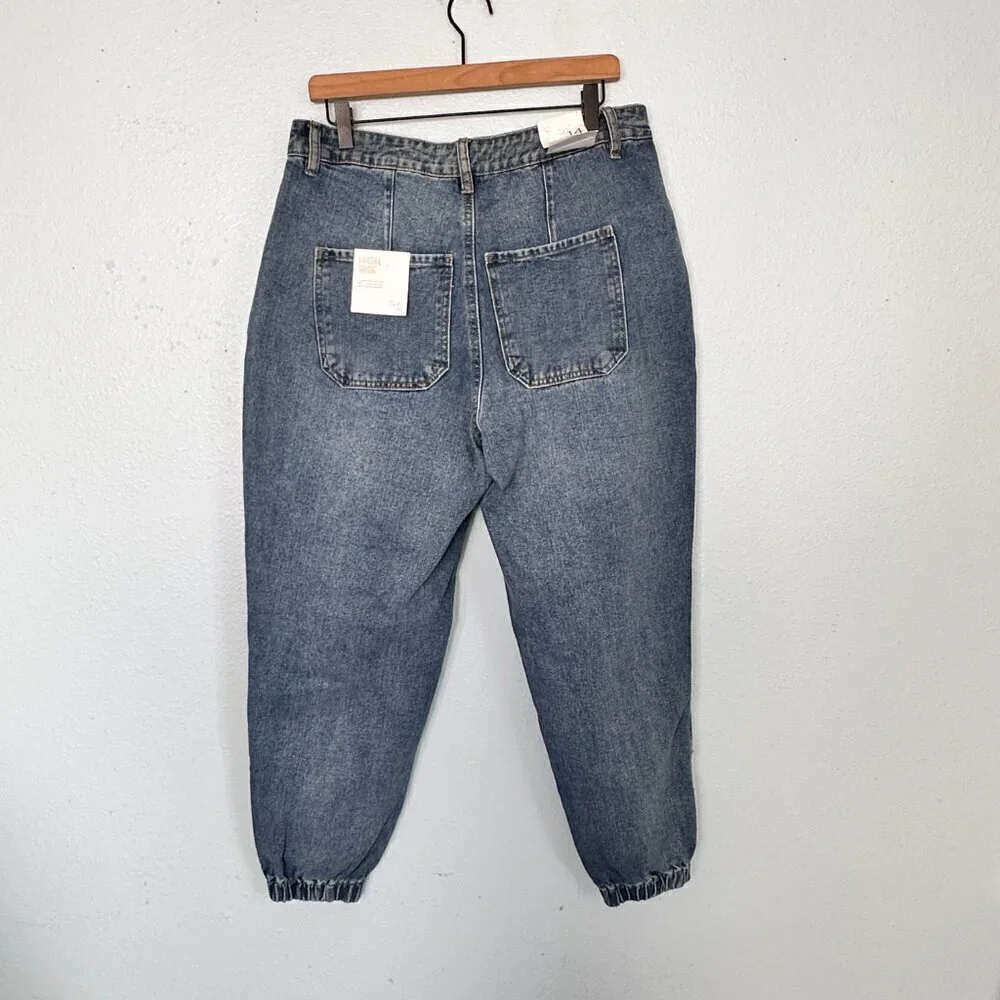 NWT Cali 1850 Jogger Jeans High Rise Destructed Rigid Denim 14 - Picture 6 of 6